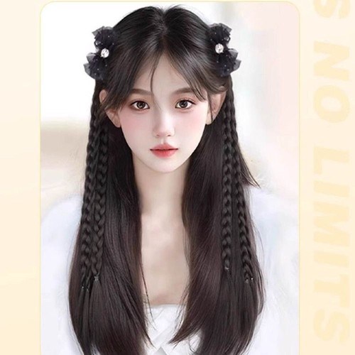 1/2Pcs Twisted Braid Wig Hair Clip Gypsophila Long Pony Tail Hair Accessories - Picture 5 of 18