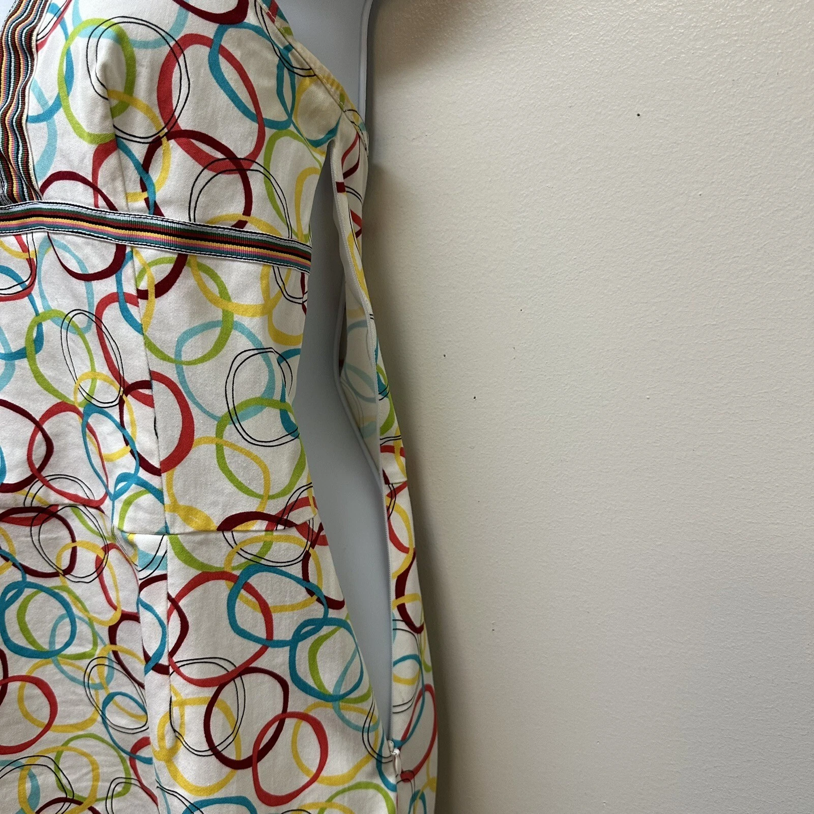 Abito con logo jeans Moschino multicolore stampa cerchio arcobaleno taglia 8