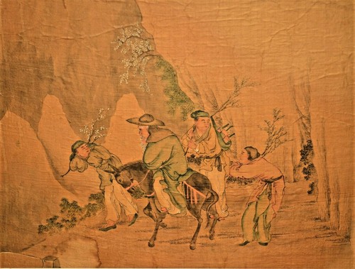 Ancient Chinese Original Antique Floral Portrait Illustration Landscape Painting - Picture 2 of 12