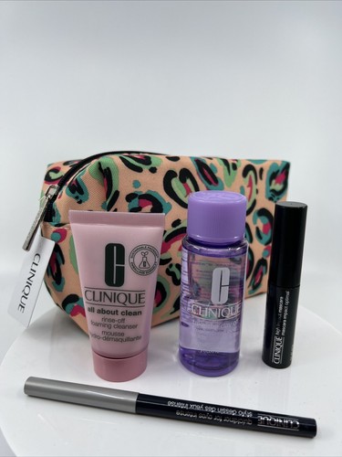 CLINIQUE 5pc Gift Set Mascara Eyeliner Makeup Remover & Mouse Cleanser Gift Bag - Picture 3 of 5