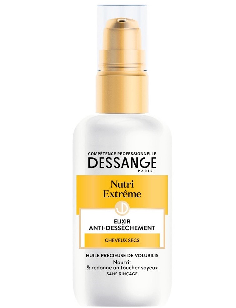 Dessange Huile Précieuse Élixir sauver cheveux secs Nutri Extrême formule nutritive 100ml
