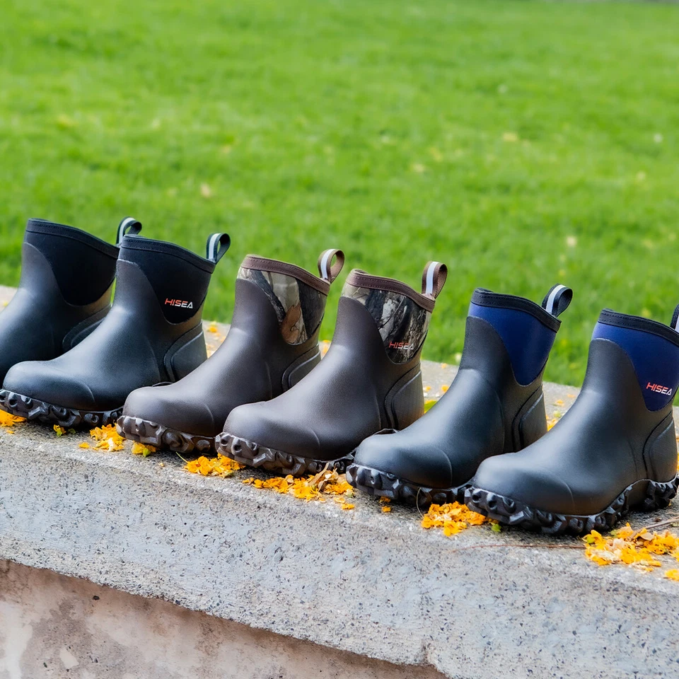 Мужские дождевые ботинки HISEA на лодыжку водонепроницаемые нескользящие грязевые для сада рукоделия работы в колодцах - Изображение 4 из 4