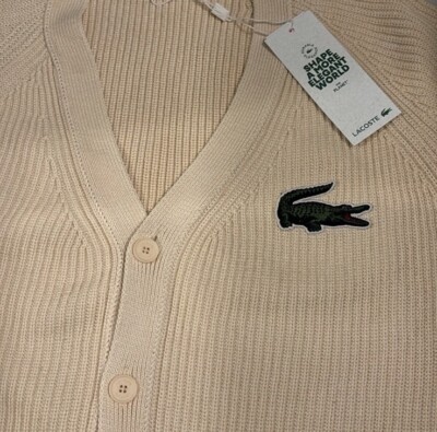 Lacoste Men's Cardigan Sweater Beige $180 Large New | eBay