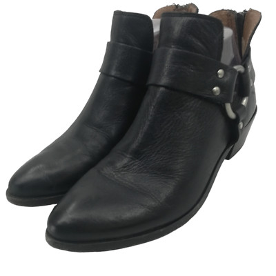 Frye Ray Harness Biker Motorcycle Boots Bootie Size 6.5 Black Leather Classic