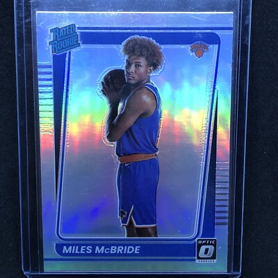 MILES McBRIDE NY KNICKS ROOKIE RC 2021-22 DONRUSS OPTIC #174 SILVER ...