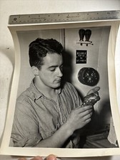 Photograph WW2 Photo B W SAILOR With Bird 8x10 Vintage