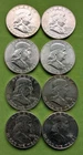Lot of 8 Franklin Half Dollars, 1960, 1961, 1962, 1963 ($4.00 face), 90% Silver