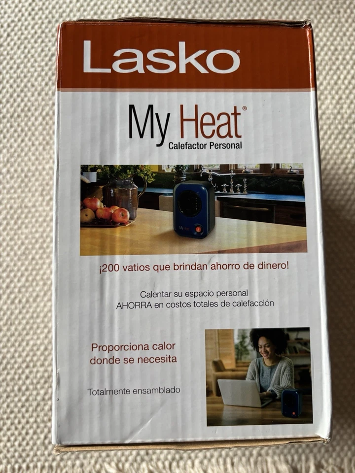 Mini calentador de espacio personal Lasko MyHeat 200 W azul, 6 pulgadas Foto 3 de 4