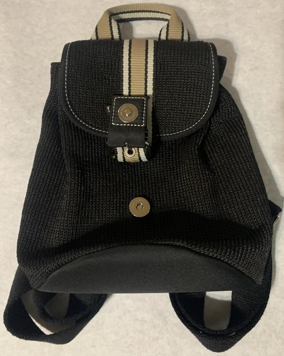 The Sak Black and Cream Striped Women\'s Backpack EUC The Sak Multicolor Stripe Large Crocheted Tote Shoulder Bag  main image 2