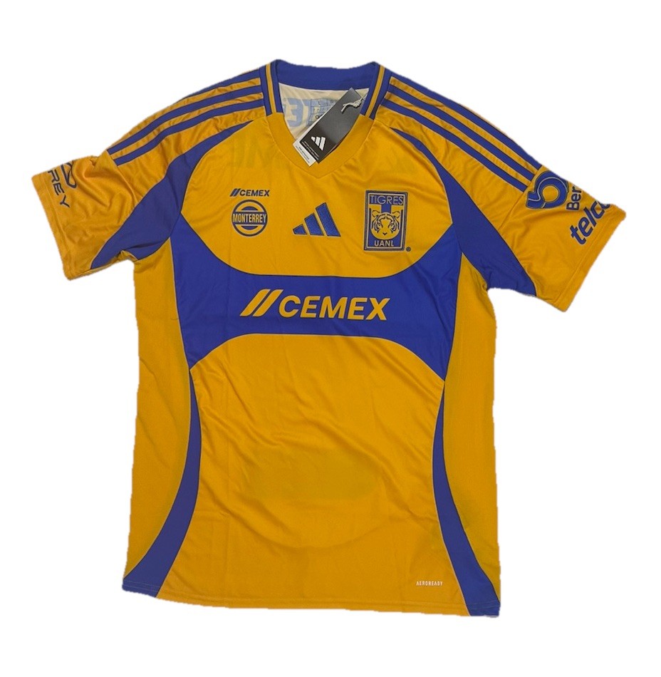 NWT- adidas Tigres UANL  AeroReady Home Soccer Jersey Sz L, Liga MX Yellow Blue