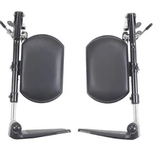 Pair Adjustable Elevating Legrests Leg Rests Padded Calf Pads for Wheelchair