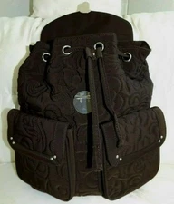 NEW Vera Bradley EspressoBrown Backpack/Diaper/Campus/pockets/cinch & snap close
