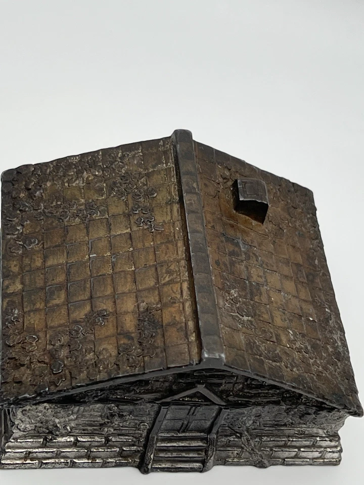 Antigua caja de cigarrillos figurativa japonesa cobre, madera, metal Cira 1920 única Foto 4 de 4