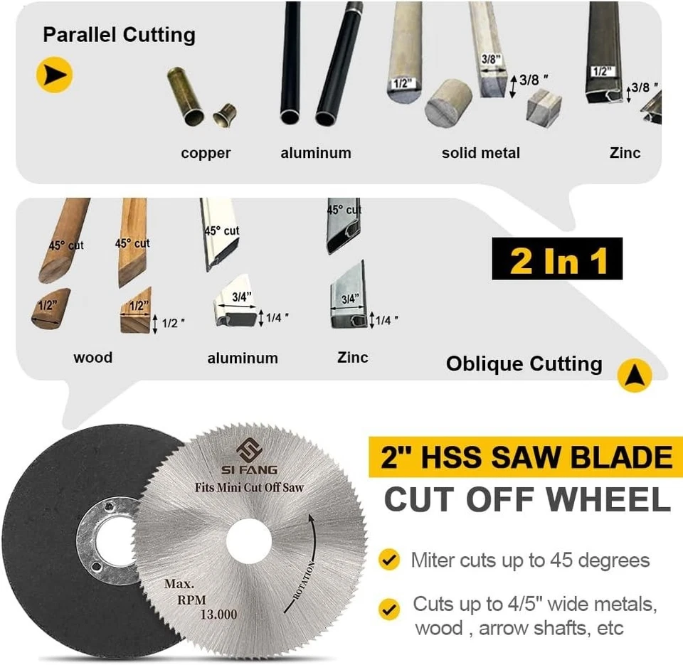 Max 45° Mini Miter Cut-Off Saw Kit For Table Chop Bench Saw Model Making Tools - image 4 of 4