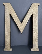 Large Textured Metal Letter M Hanging Wall Decor Indoor/Outdoor Heavy 20" Tall