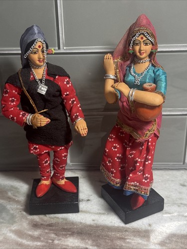 Traditional Indian Tribe Costume Dolls, Vintage Rajasthani, Odni, Bhil, Jhabua?