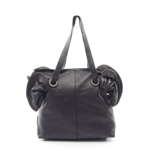 Valentino Garavani Leather Tote Bag Black Used Women's Handbag