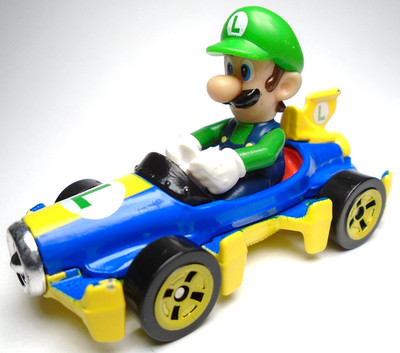 2024 HOT WHEELS NINTENDO MARIO KART MACH 8 LUIGI BLUE DIECAST 2 1/2'' CAR YELLOW