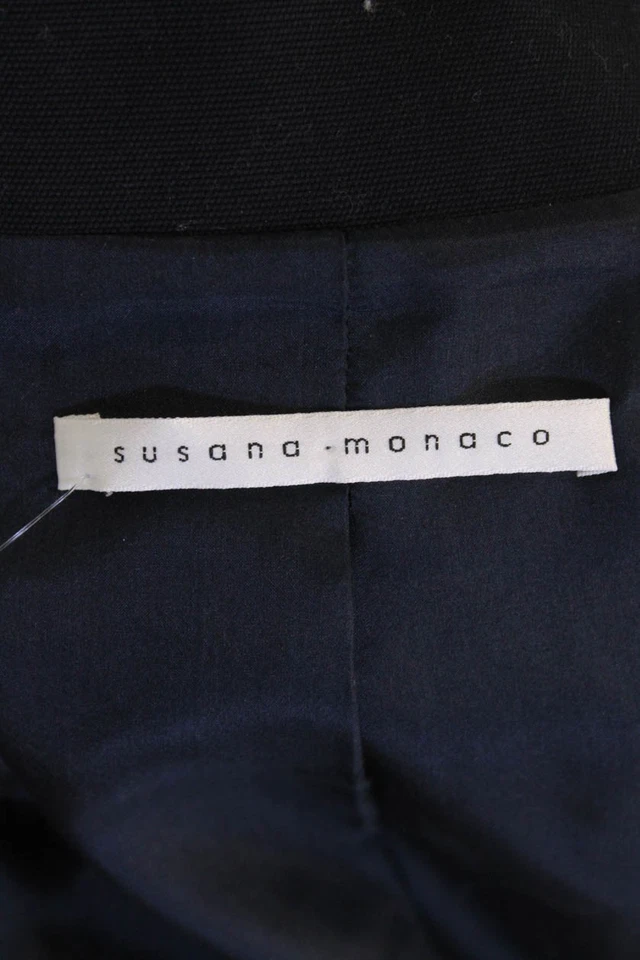 Susana Monaco, женщин черный хлопок с воротником кнопка пальто с длинным рукавом размер M - Изображение 4 из 4