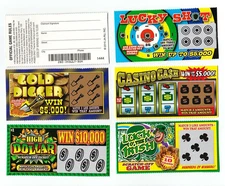 Fake Lottery Ticket Scratch Tickets (5 Tickets / 1 Pack) Pranking Toys for Frien