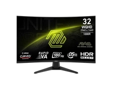 MSI MAG 325CQF 32" 1000R Curved Gaming Monitor – WQHD 180Hz, Rapid VA, 0.5ms,