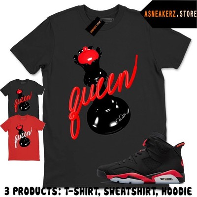 Shirt Match AJ 6 Infrared Salesman 2026 Sneaker Matching 3D Queen Chess T-Shirt