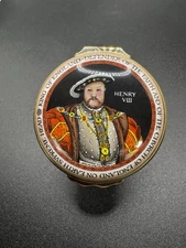 Halcyon Days England Enamels “King Henry VIII” #138 Portrait Hinged Trinket Box