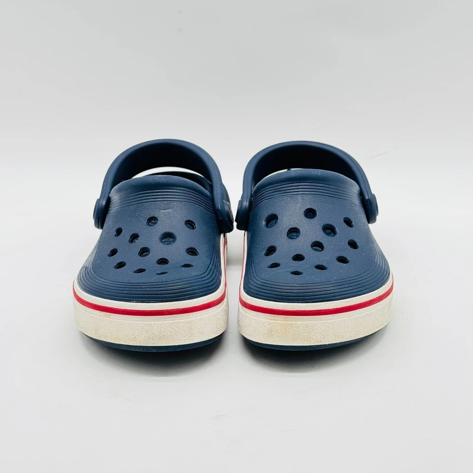Crocs Niños 9c CrocBand C9 Azul Rojo Blanco Zuecos Mules Informal Cómodo Zapato Sin Cordones Foto 3 de 4