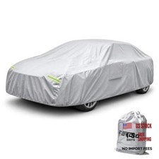 Sedan Car Cover Waterproof All Weather Fit Sedan Length 186-194 inches Silver