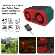 Alarm Emits Loud Dog Barking & Gunshot Sounds 130db Solar Motion Sensor N911T