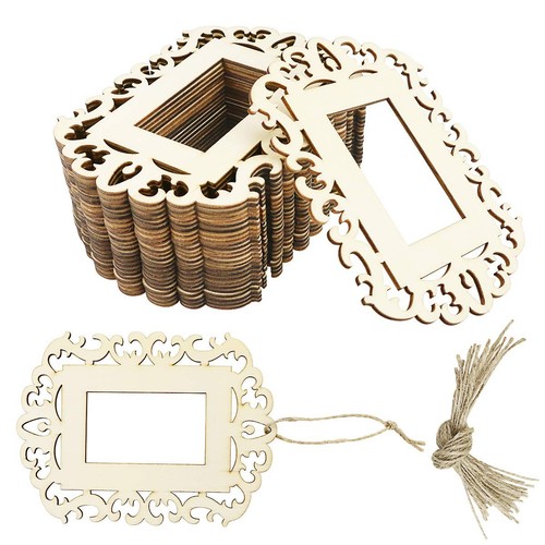 24 Pieces Unfinished Wood Picture Frames, 4.3 x 5.9 Inch Wooden Photo Frame w...