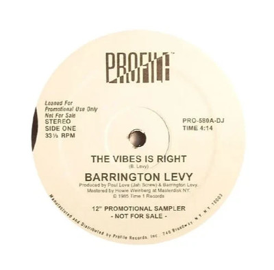 Barrington Levy - 'The Vibes Is Right / Black Roses' 12''