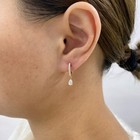 0.8ct Round Dangle Earrings Yellow Gold 14K Labcreated Diamond F/VS — photo 6