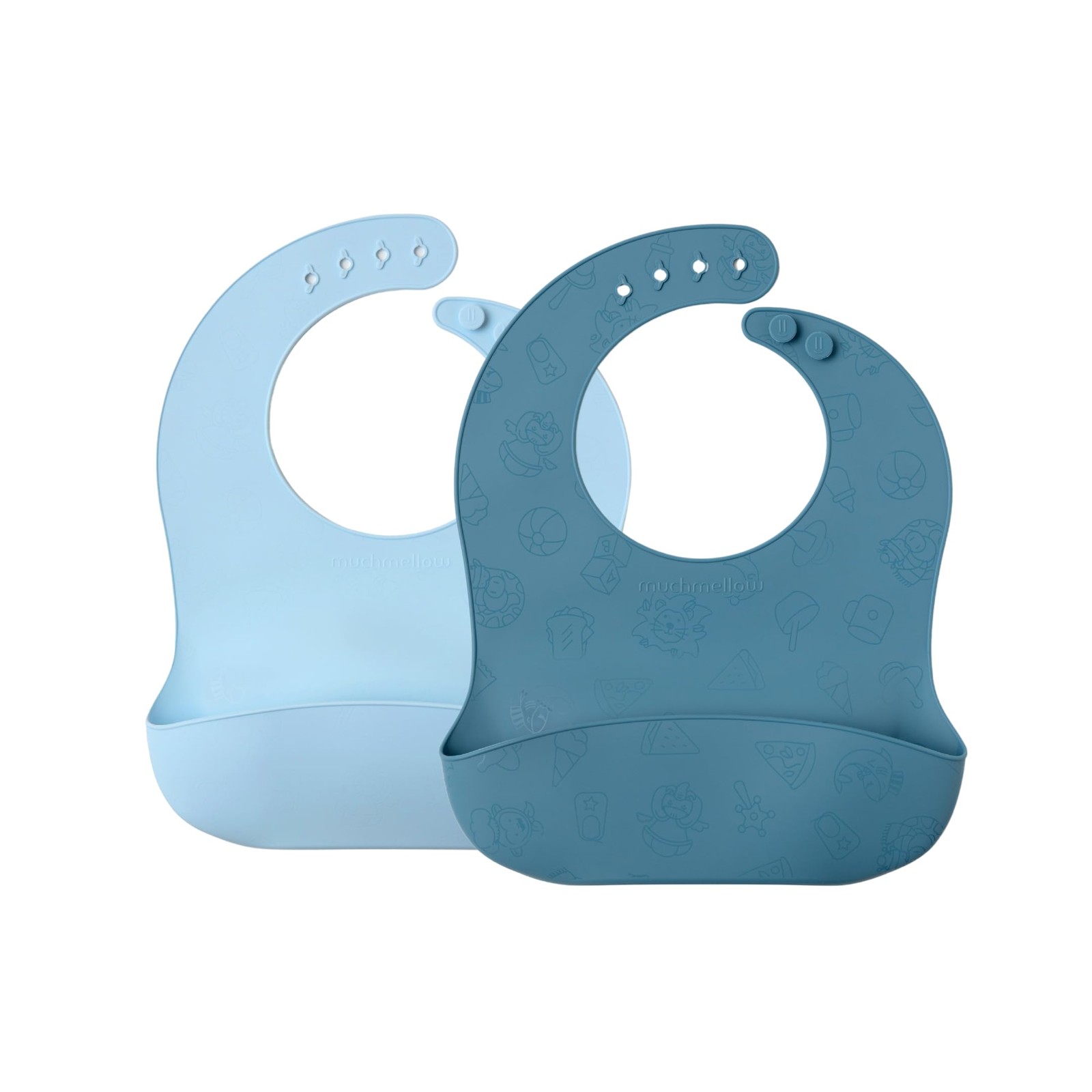 Bavoirs en silicone fabriqués en Italie Lot de 2 designs épurés