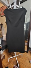 Zara Woman Stylized Boat Neck Fitted Little Black Dress M