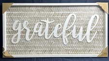 Rustic Wood Decorative Grateful Sign 25” X 13” Farmhouse Sign - NEW