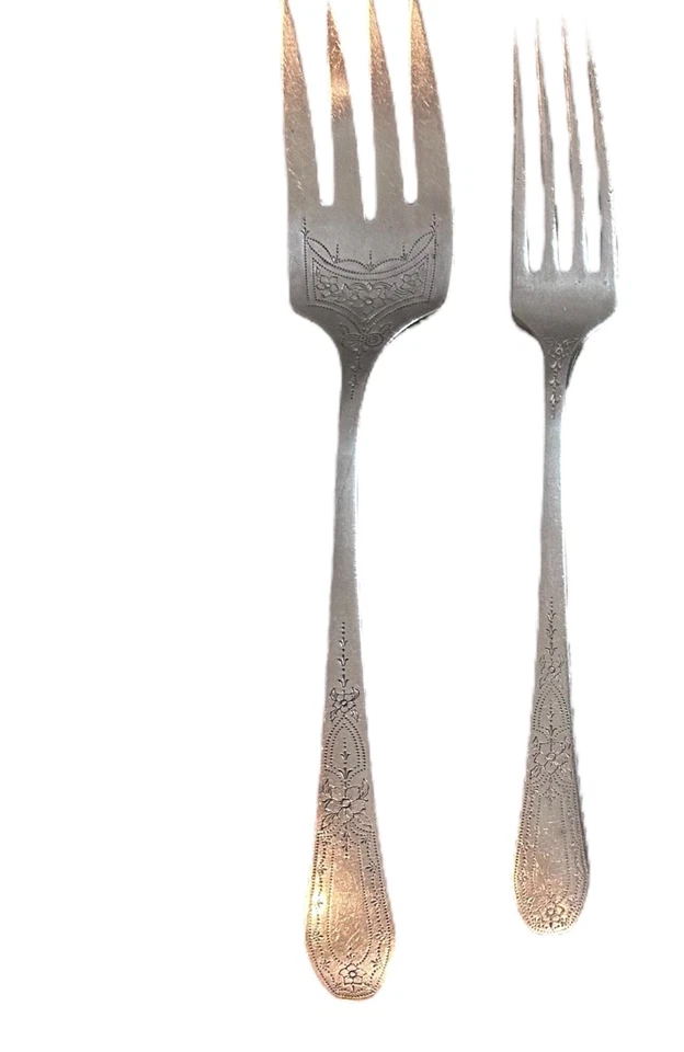 Juego de 7 cucharas tenedores cubiertos plateados Paul Revere Oneida Community de colección Foto 3 de 4