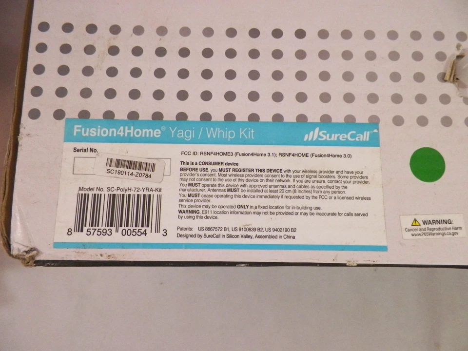 (b) SureCall Fusion4home Cell Phone Signal Booster Kit w/Yagi - SCPOLYH72YRAKIT - Image 2 of 4