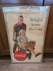Vintage 1947 Coca Cola Cardboard Sign Bringin Home The Coke Window Display...