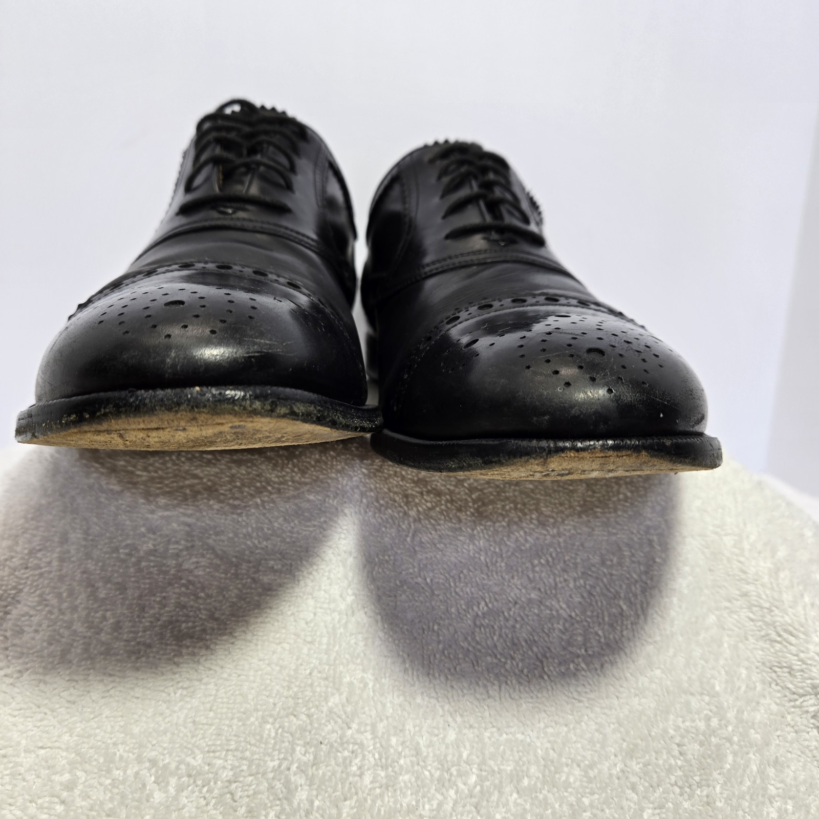 GUCCI Mens Size 9.5 Black Perforated Leather Oxford Cap Toe Lace Up Dress Shoes thumbnail 15