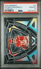 2024 PANINI OBSIDIAN VITREOUS #12 PATRICK MAHOMES II PSA 10
