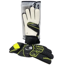 Uhlsport Goalkeeper Gloves Supersoft SF  Adult Size 9 Soccer Gloves Black Yellow