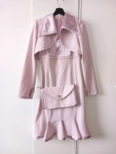 3 Teilig Damen Abendkleid  Kostüm + Tasche + Bolero GR: 38