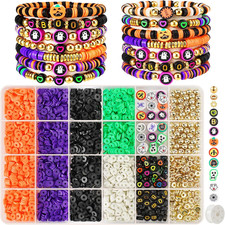 3000 Pcs Halloween Beads for Bracelets, Clay Beads Bracelet Making Kit Halloween