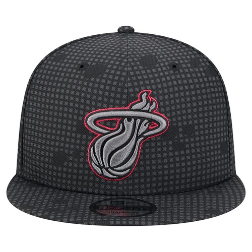 Men's New Era Black Miami Heat Midnight Ink Pop Outline 9FIFTY Snapback Hat - 第 2/6 張圖片