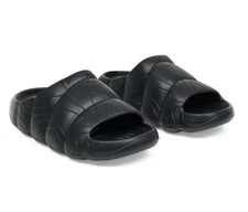 Midnight Carbon Black Rolling Topographic  Platform Slide Sandals Men Sm 8-9 NWT