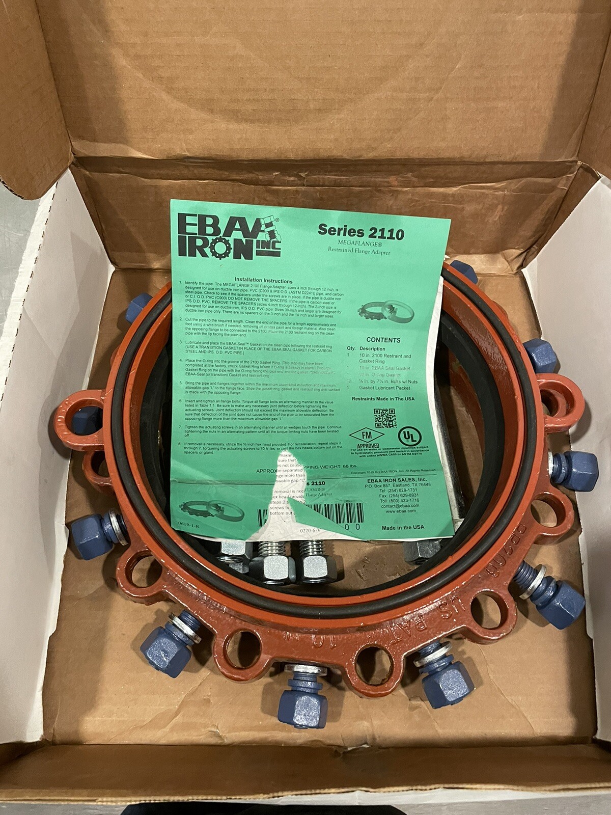 EBAA IRON Series 2110 Megaflange 10" Restrained Flange Adapter NEW! eBay