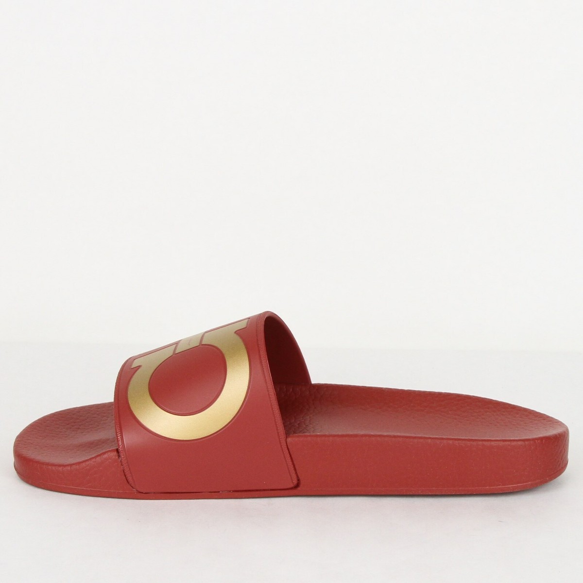 New Salvatore Ferragamo Men's Groove Red Rubber Sandal 654658 | eBay