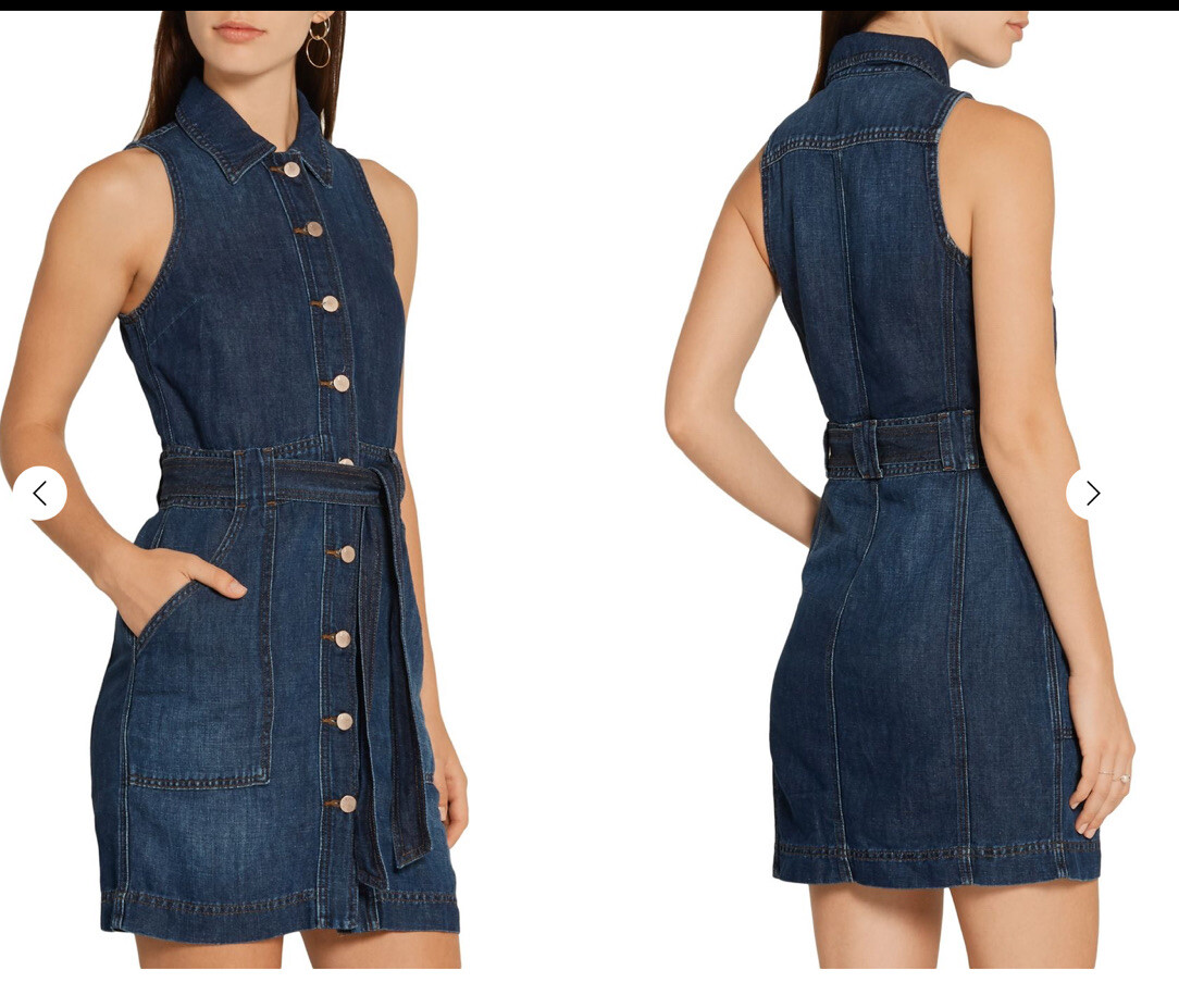 j brand denim dress J Brand Button Front Chambray Jean Dress Size Medium NWT
