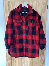 Nwot Me Jane Southwestern Checked Open Front Cardigan Shacket Jacket Fleece Warm